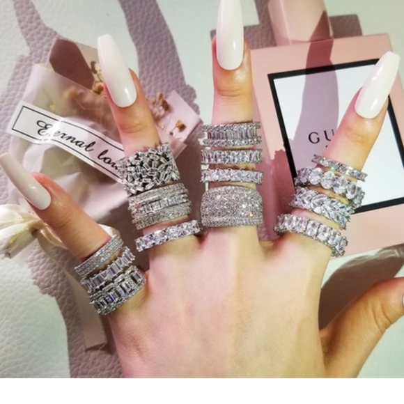 Selling sterling silver entirety bands - Picture 3 of 5